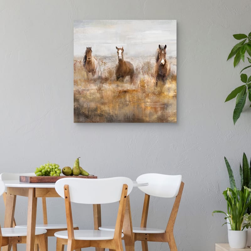 Morning Herd Square by Studio Arts Canvas Art Print