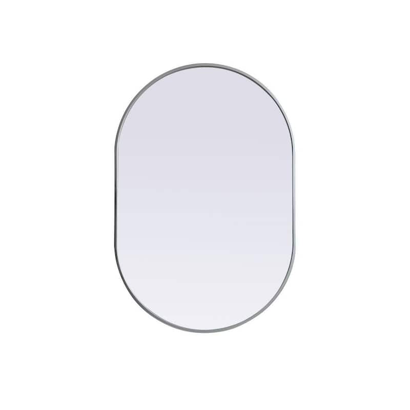 Elegant Lighting MR2A2740 Asha 27" W x 40" H Modern Oval Bathroom Wall - Silver
