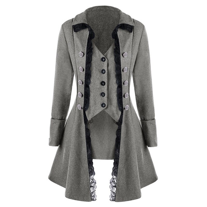 Shop Victorian Steampunk Vest Attached Lace Coat Jacket Tailcoat
