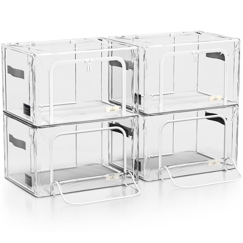 Sorbus Storage Bins with Metal Frame - Stackable & Foldable Clothes Organizer Bags with & Carry Handles Organization
