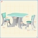 preview thumbnail 4 of 5, Kids Activity Table with Two Bear-Back Chairs, 3-Piece Toddler Furniture Set for Ages 3-6
