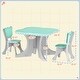 preview thumbnail 5 of 5, Kids Table and Chairs Set, 3 Piece Toddler Table and Chair Set for 3-6 Years Old, Light Blue - Light Blue