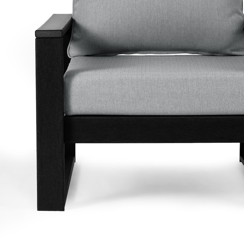 Polytrends Endless Patio Deep Seating Club Chair with Black Frame