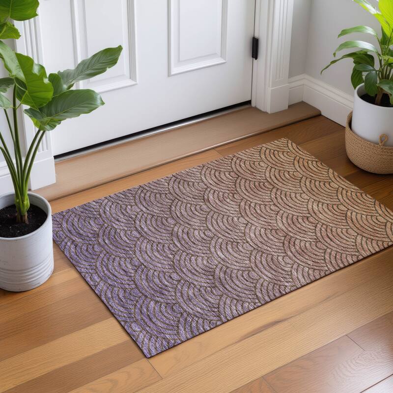 Machine Washable Indoor/ Outdoor Contemporary Poppy Chantille Rug