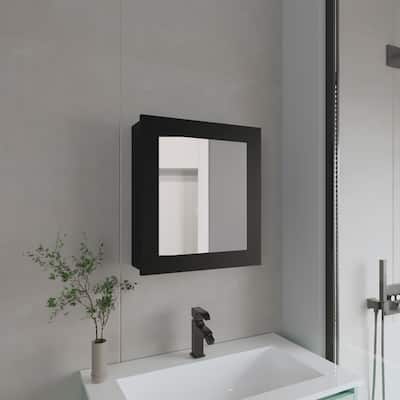 Wall-Mounted Medicine Cabinet - 20.5" H, 18.6" W, Mirrored Door, 2 Shelves, Compact Bathroom Storage