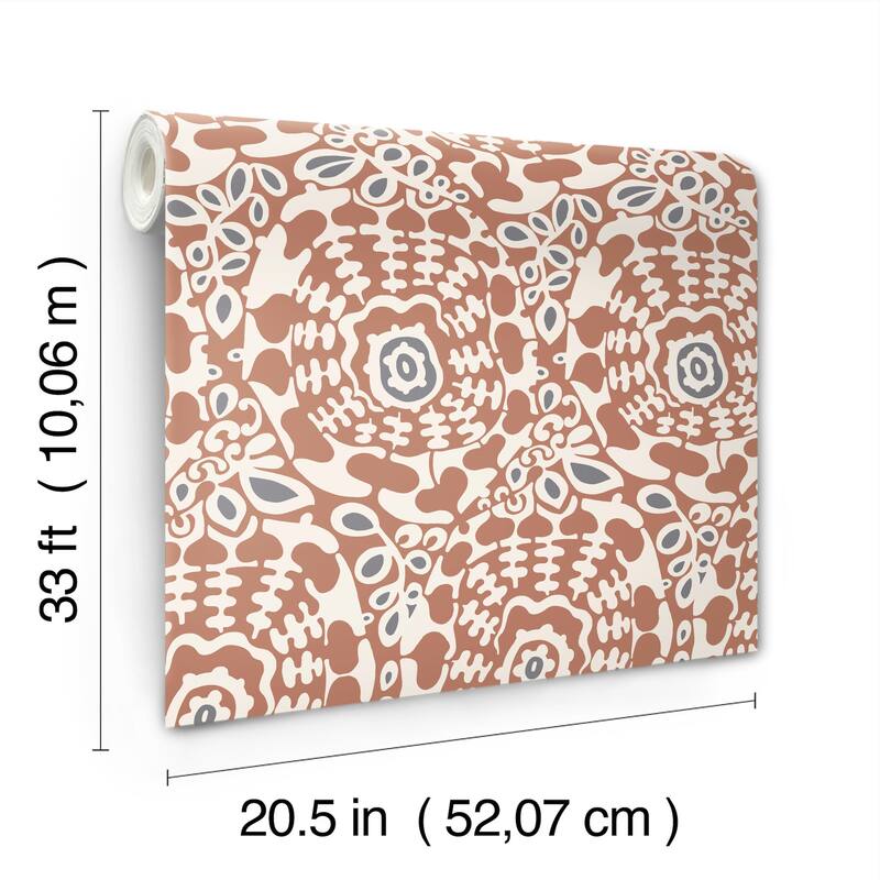 A-Street Prints Divine Rust Abstract Medallion Wallpaper