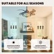 preview thumbnail 50 of 49, Smart Tiffany Stained Glass Retractable Led Ceiling Fan