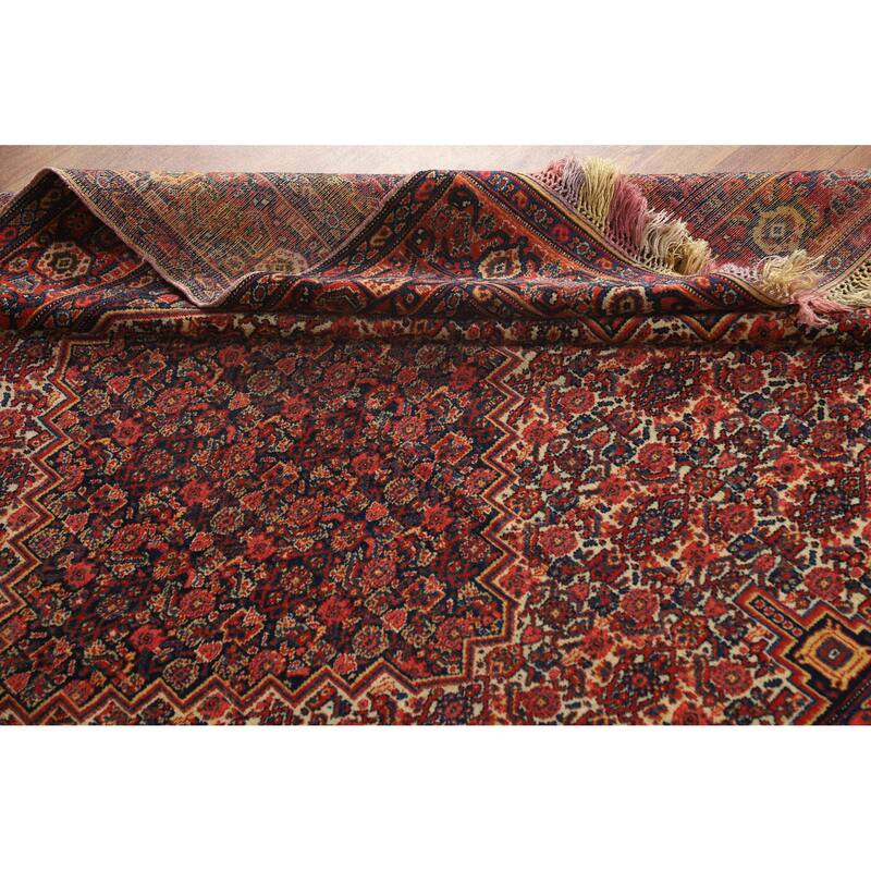 Hand Knotted Oriental 100% Wool Carpet Traditional Medallion Beige & Ivories Senneh Area Rug - 6' 3'' X 4' 5''