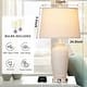 preview thumbnail 2 of 9, Beige Resin Table Lamps 3-way Touch Dimming Switch USB & Type-C Charging Ports AC Outlet (Set of 2)