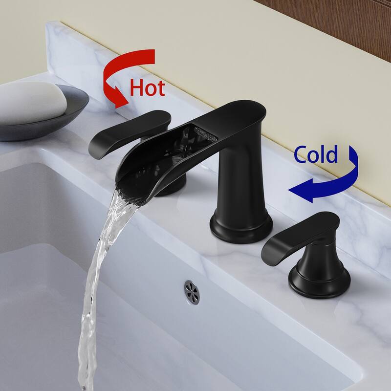 Topcraft Two Handle Waterfall Bathroom Faucet with Pop-Up Drainer