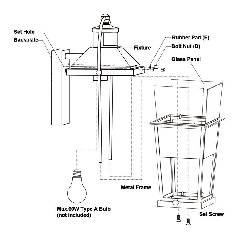 Lexington Aluminum Black Motion Sensor Dusk to Dawn Outdoor Wall Light Clear Glass