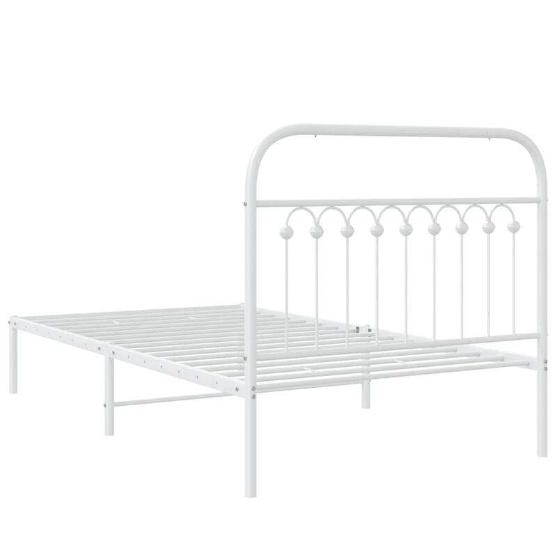 vidaXL Metal Bed Frame with Headboard Platform Base Home Bedroom Furniture