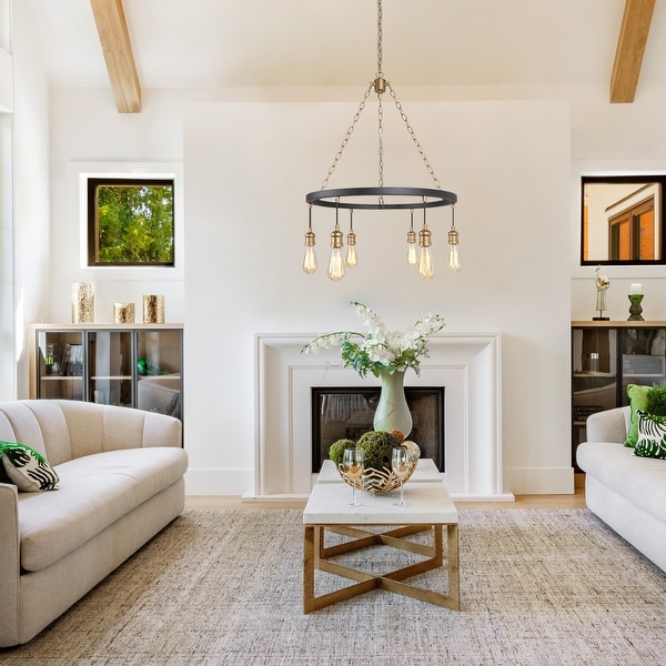 Contemporary wagon wheel store chandelier