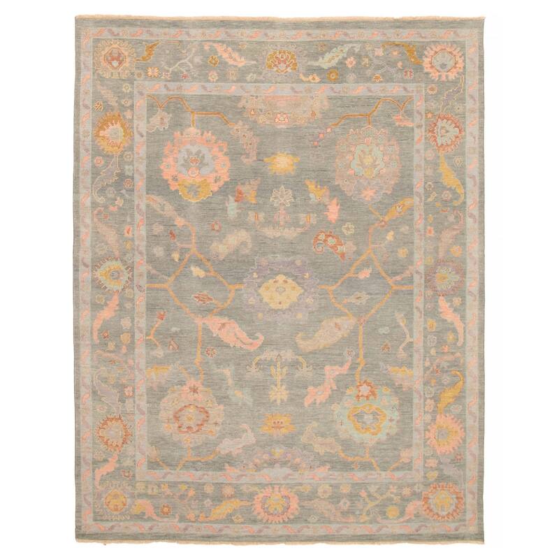 ECARPETGALLERY Hand-knotted Modern Oushak Teal Wool Rug - 7'10 x 9'10 - Teal - 7'10 x 9'10