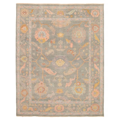 ECARPETGALLERY Hand-knotted Modern Oushak Teal Wool Rug - 7'10 x 9'10