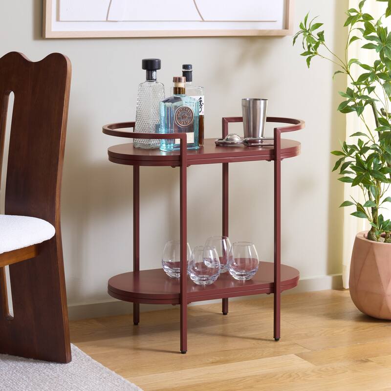 SAFAVIEH Home Inessa 2 Tier Bar Cart - 26"W x 14"D x 26"H