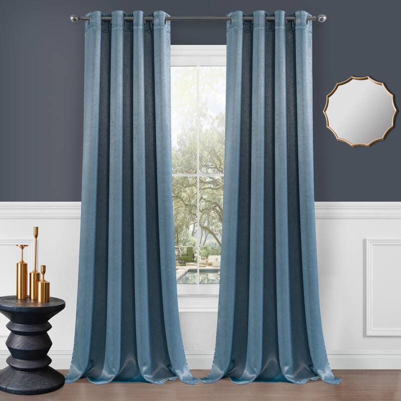 Dainty Home Brookville Metallic Sheen Blackout Grommet Single Panel Extra Wide Curtains