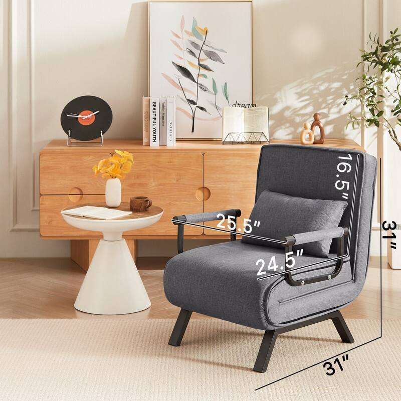 5-in-1 Convertible Sleeper Chair - Adjustable Folding Sofa Bed for Compact Living