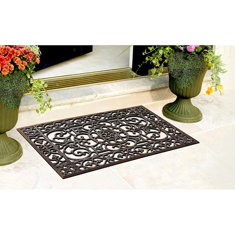 A1HC Natural Coir and Rubber Modern Indoor/Outdoor Grill Doormat