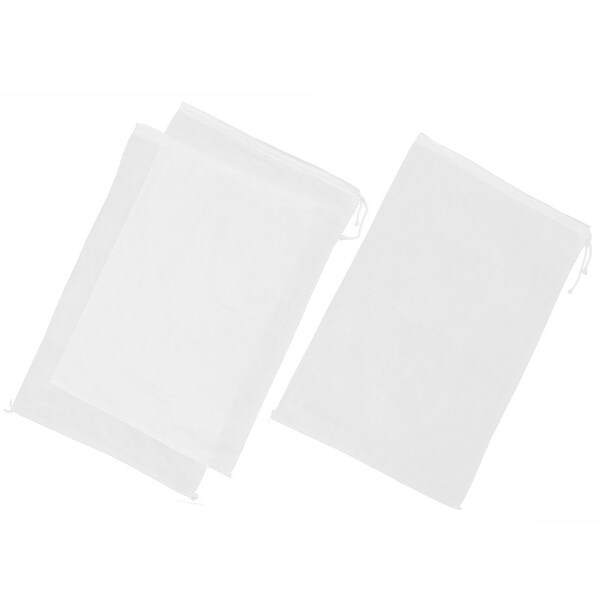 Reusable Nut Milk Fruit Sprouting Juice Soup Filter Bag Strainer 3pcs - White - 11.4" x 16.5"(L*W)