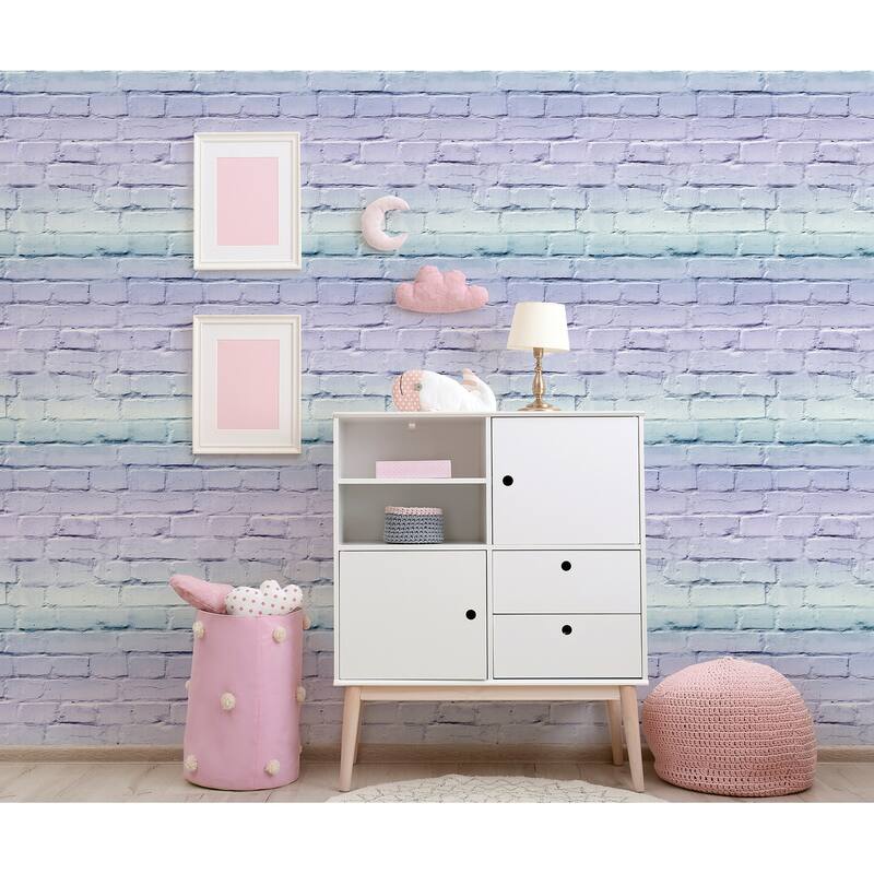Arthouse Winifred Lavender Ombre Brick Wallpaper