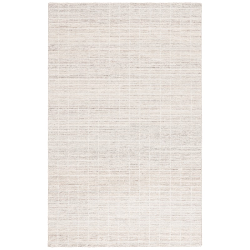SAFAVIEH Handmade Ebony Peigi Contemporary Wool Rug - 6' Square - Ivory/Beige - Square