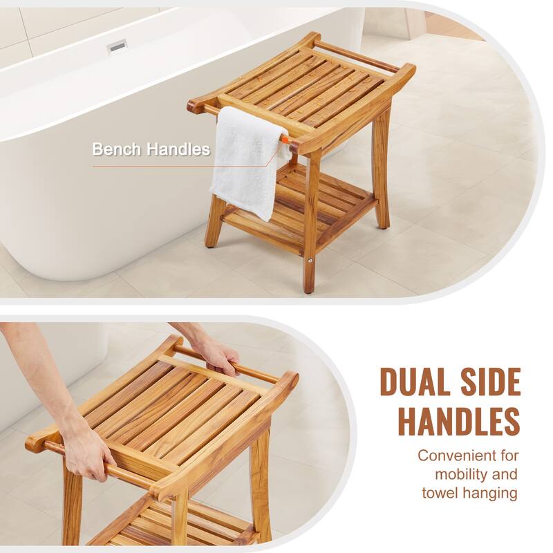 Shower Bench Waterproof Non-Slip Shower Chair Seat, for Bathroom Living Room Bedroom