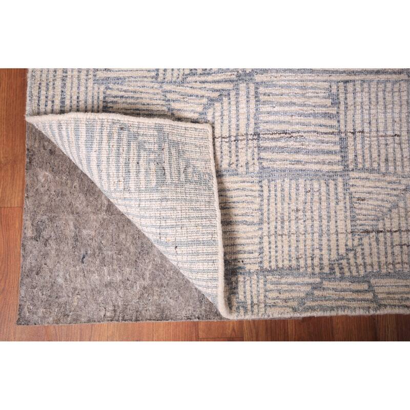 All-Over Modern Area Rug Handmade Abstract Wool Carpet - 5'4" x 7'6"