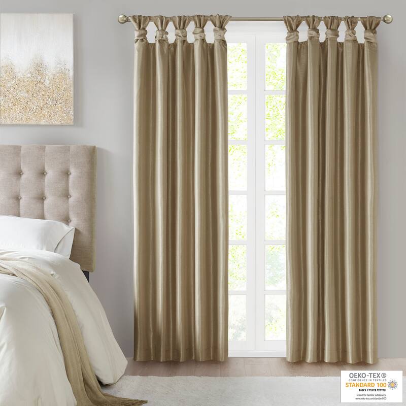 Madison Park Natalie Twist Tab Total Blackout Window Curtain Panel