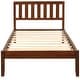 preview thumbnail 4 of 10, Solid Pine Wood Platform Bed Frame with Headboard - Durable Construction, Walnut