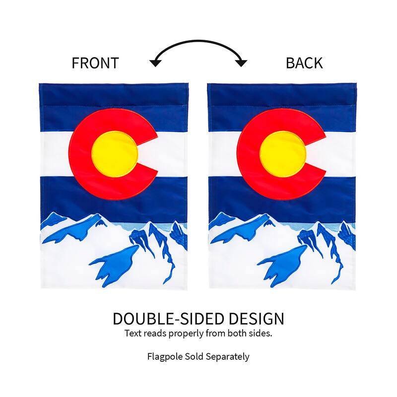 12.5 in. x 18 in. Colorado State Garden Applique Flag