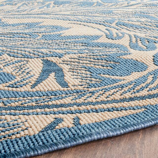SAFAVIEH Courtyard Bettyjane Tropical Leaves Indoor/ Outdoor Area Rug