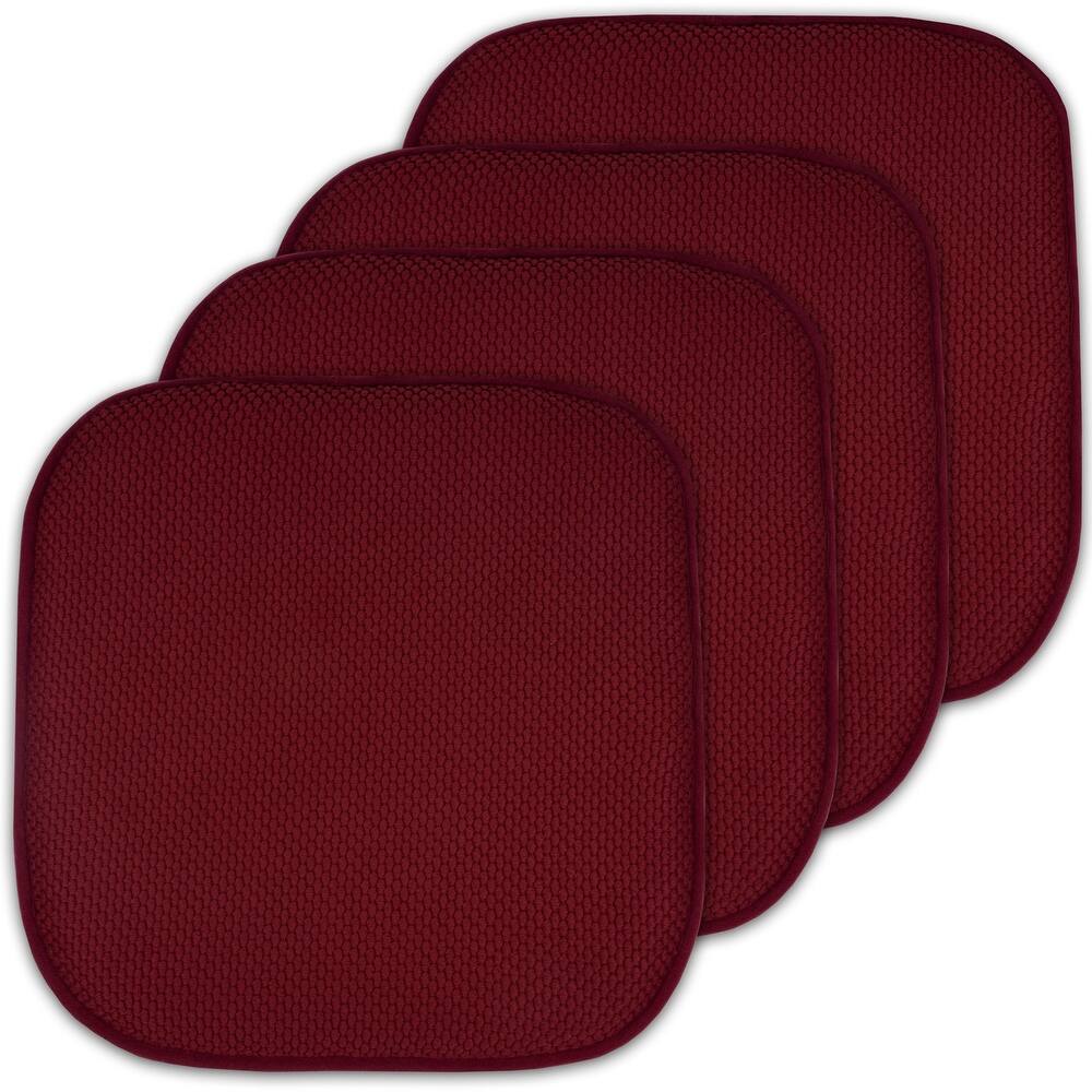 Sweet Home Collection Honeycomb Memory Foam No Slip Back Chair Pad Cushion 16" x 16"