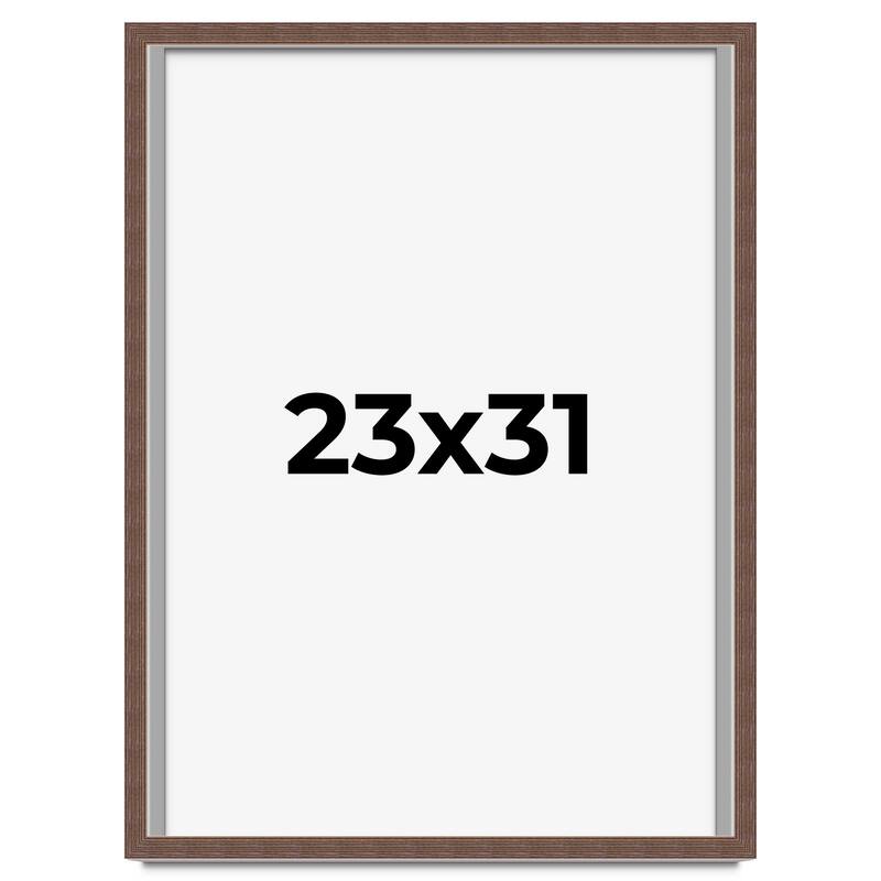 23x31 Shadow Box Frame Brown | 1.125 inches Deep Real Wood Rustic