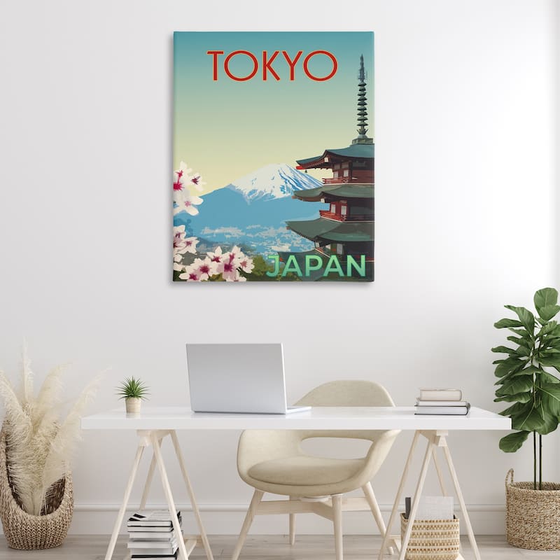 Stupell Vintage Tokyo Scenery Canvas Wall Art Design By Victoria Barnes