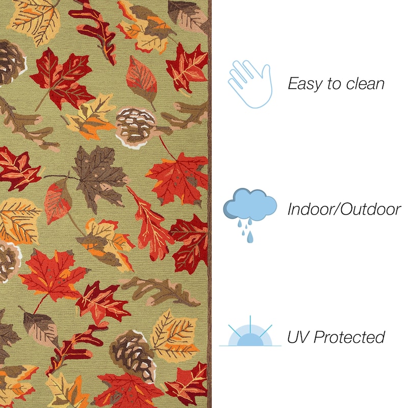Liora Manne Ravella Falling Leaves Indoor/Outdoor Rug
