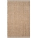preview thumbnail 10 of 9, SAFAVIEH Handmade Natural Fiber Iqrame Jute Fringe Rug 6' x 9' - Natural - Rectangle