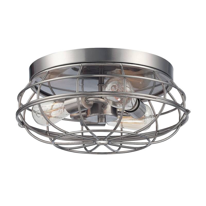Savoy House Scout 3 Light Flush Mount Ceiling Fixture - Satin Nickel