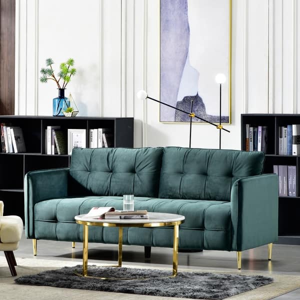 Living Room Convertible Linen Fabric Tufted Splitback Futon Couch Furniture Beige