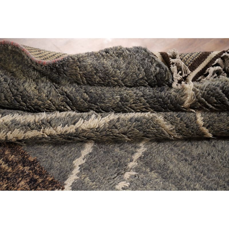 Plush Moroccan Oriental Area Rug Handmade Multi-Color Wool Carpet - 8'9" x 12'6"