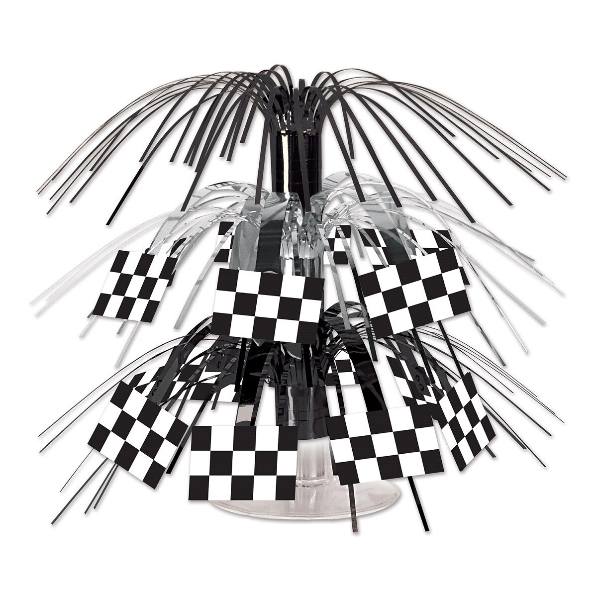 Shop Club Pack Of 12 Black And White Checkered Flag Mini Cascade