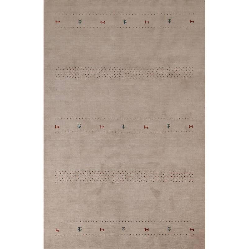 Little Animals Tribal Gabbeh Oriental Area Rug Handmade Wool Carpet - 6'7"x 9'8"