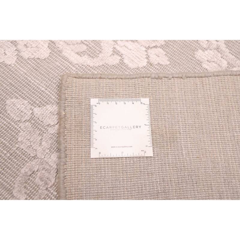 ECARPETGALLERY Hand Loomed Elysian Grey Viscose, Wool Rug - 6'6 x 9'9