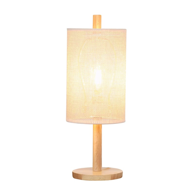 Oak Table Lamp Modern Classic Desk Light European Wood Design Rattan Shade 110V for Living Room Bedroom Study