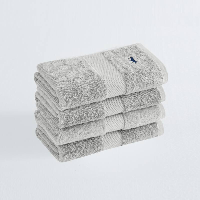 Royal Velvet Turkish Cotton Towel - Same Size Set - 4 Hand Towels - Grey