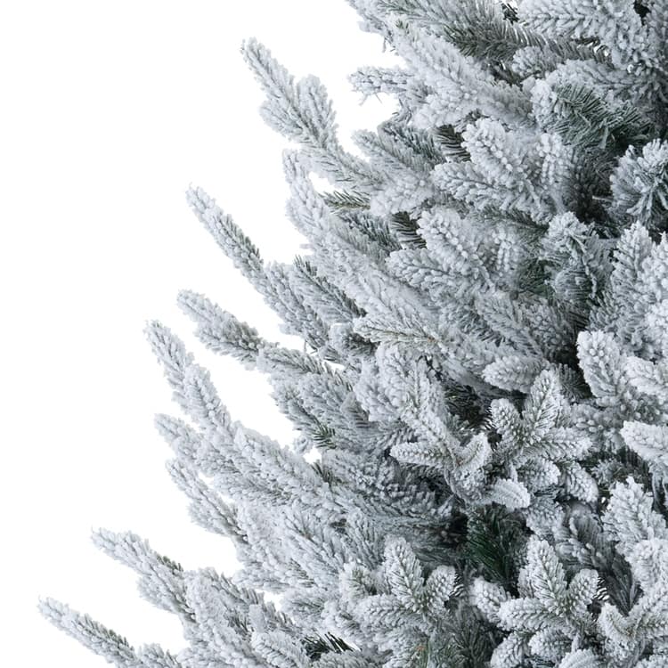 Ginebra Snow Flocked Christmas Tree Prelit, Realistic Snowy Frosted ...