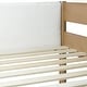 preview thumbnail 9 of 12, Twin Size Loft Bed Natural Bed Frame with Ladder, Guardrails, Underbed Desk, Teddy Fleece Fabric Headboard Footboard for Student