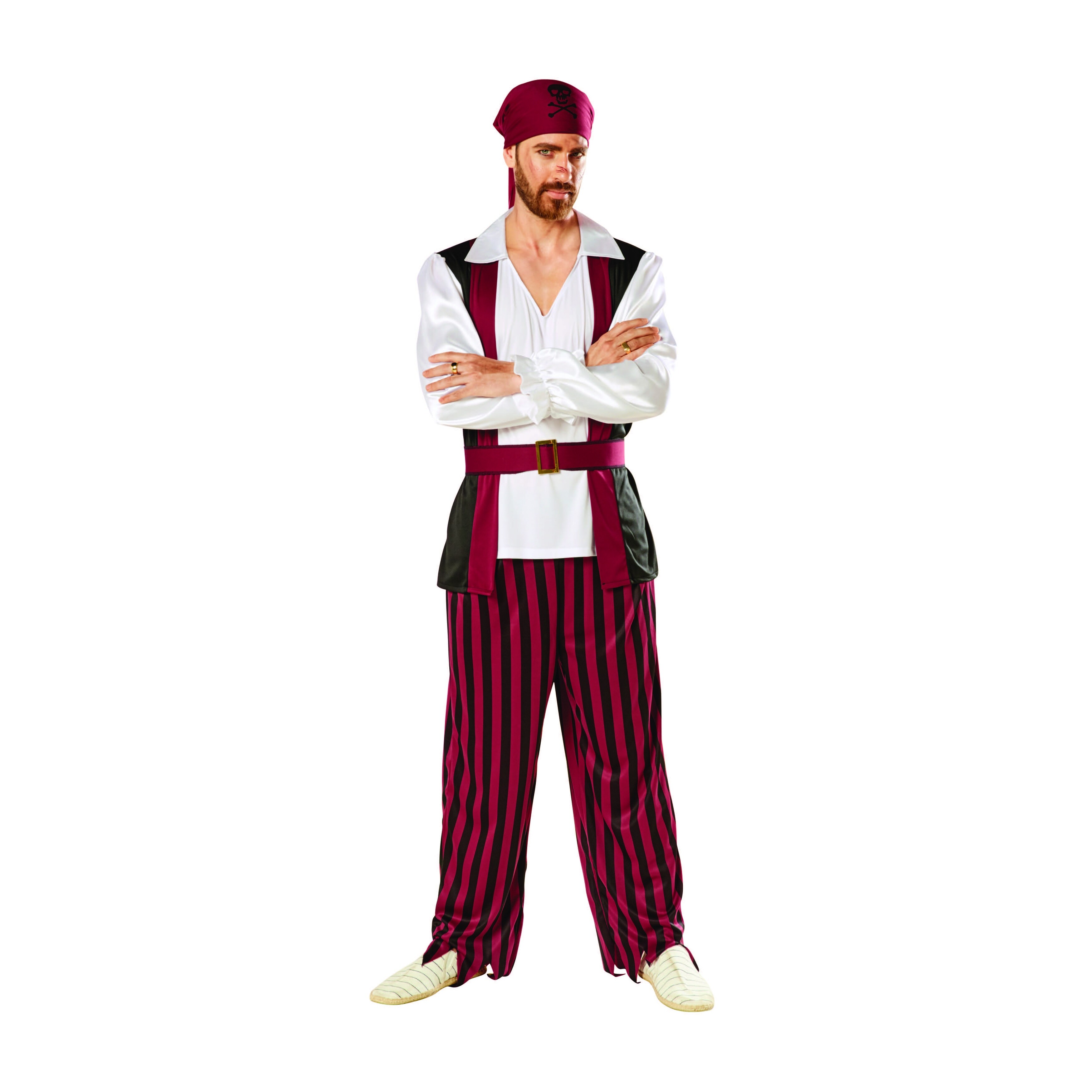 red and black pirate costume