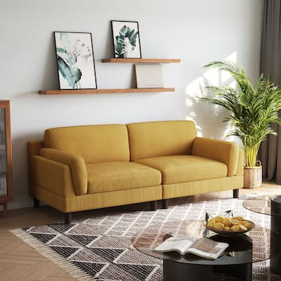 Modern 90" inch Sofa Comfy Corduroy Deep Seats Sofa