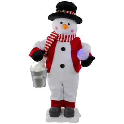Lighted and Animated Musical Standing Snowman Christmas Figure - 24"